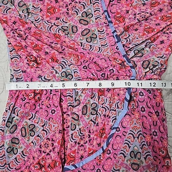 Piper & Sparrow -1508 Nylon Mesh Peplum Top Sleeveless Hot Pink‎ Small - Picture 5 of 6